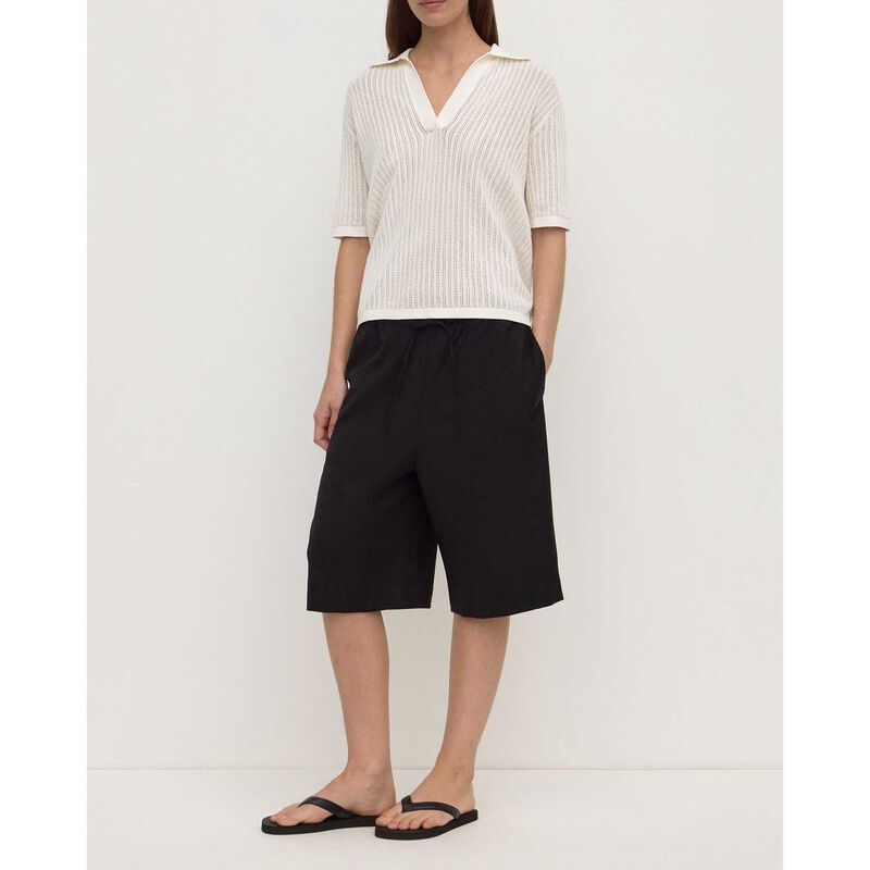 Assembly Label Nina Cotton Knit Polo Antique White image number 3